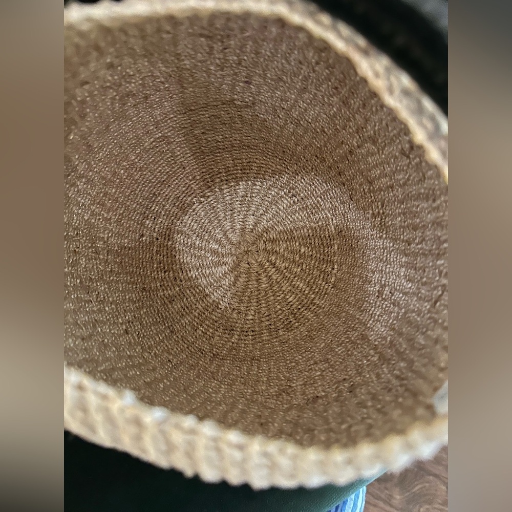 Clare V Beige Woven Bucket Hobo with Black Handle and Gold Hardware - Picture 10 of 11